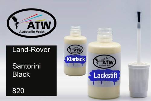 Land-Rover, Santorini Black, 820: 20ml Lackstift + 20ml Klarlack - Set, von ATW Autoteile West.